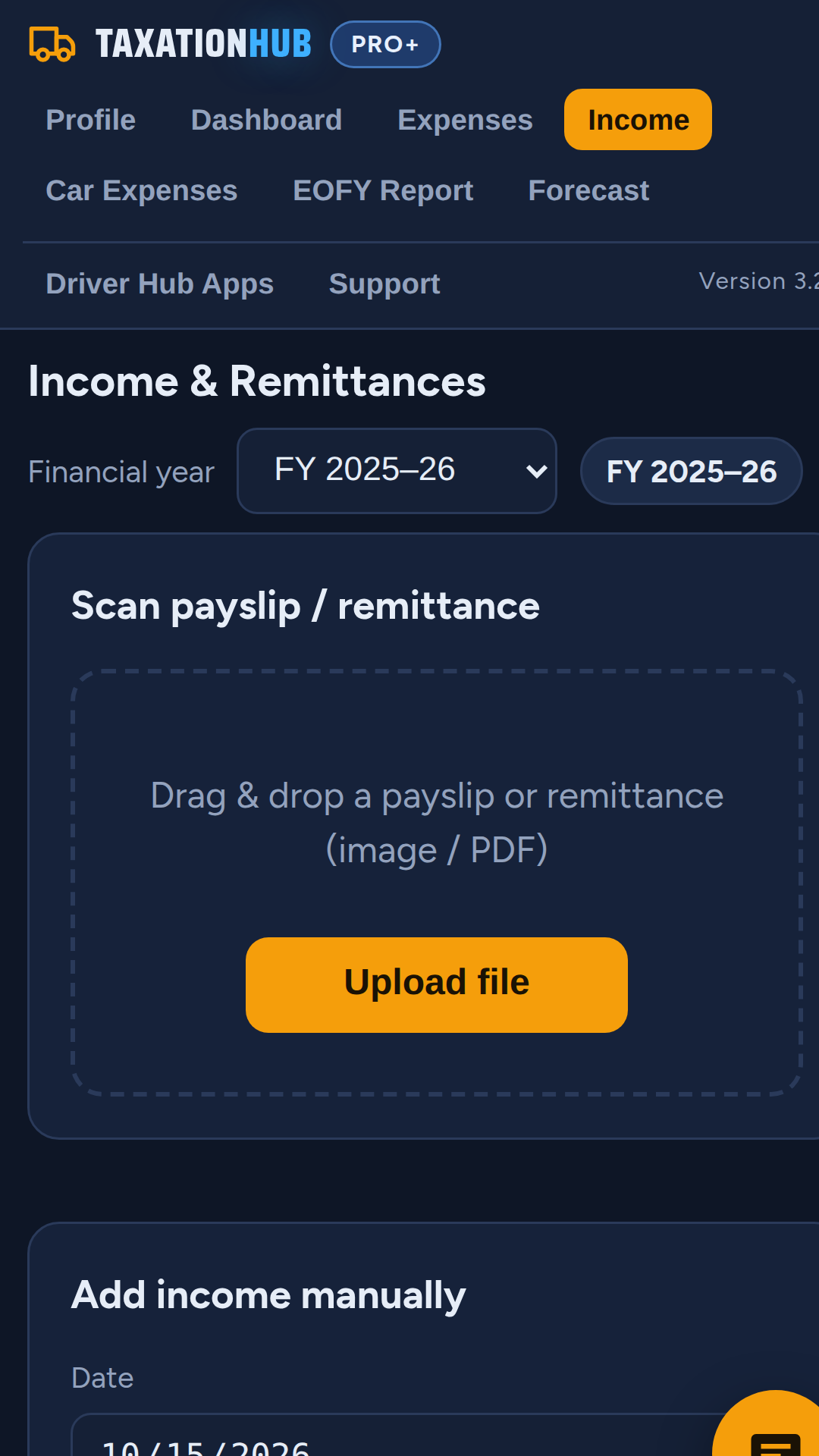 Taxation Hub income and payslips